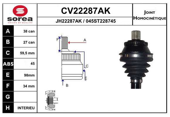 KIT CV JOINT AVEC KR129 /