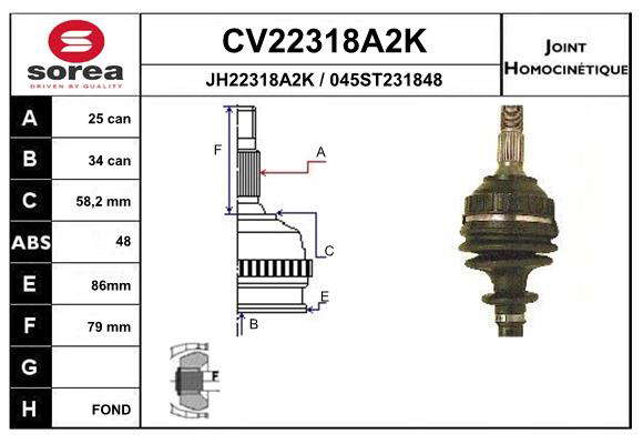 KIT CV JOINT AVEC KR123 / XSARA PIC