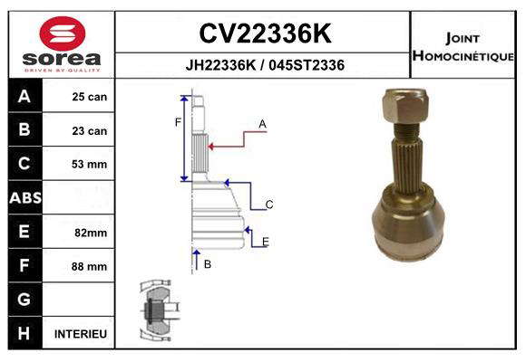 KIT CV JOINT AVEC KR078 / FOCUS TDD