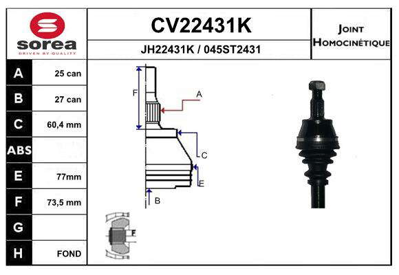 KIT CV JOINT AVEC KR009 / MB CLASSE