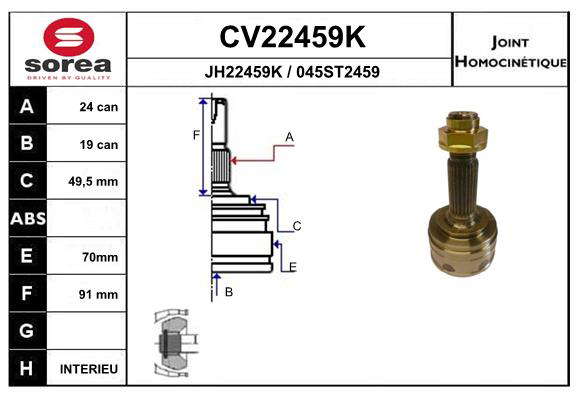KIT CV JOINT AVEC KR117 / C1 - 107