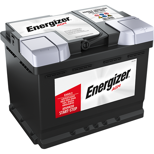 Batterie  ENERGIZER PREMIUM AGM EA60L2  12 V 60 AH + 680 AMPS EN + DROITE