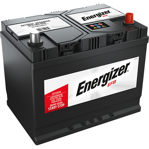 Batterie  ENERGIZER PREMIUM EFB  EE72D26  12 V 72 AH + 760 AMPS EN + DROITE