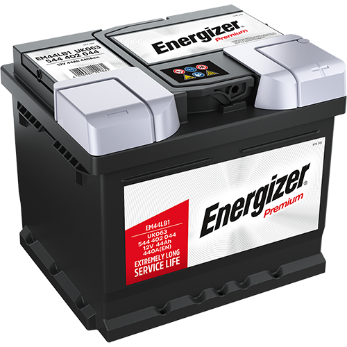 Batterie  ENERGIZER PREMIUM EM44LB1  12 V 44 AH + 440 AMPS EN + DROITE