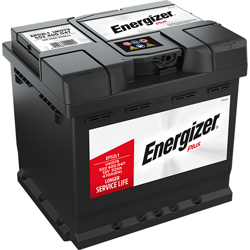 Batterie  ENERGIZER  PLUS EP52L1  12 V 52 AH + 470 AMPS EN + DROITE
