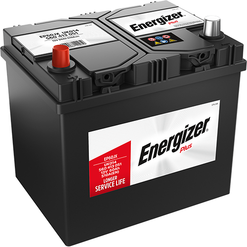 Batterie  ENERGIZER  PLUS EP60JX  12 V 60 AH + 510 AMPS EN + GAUCHE