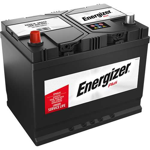 Batterie  ENERGIZER  PLUS EP68JX  12 V 68 AH + 550 AMPS EN + GAUCHE
