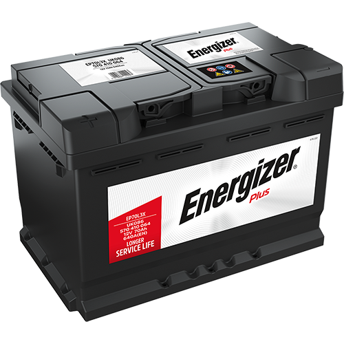 Batterie  ENERGIZER  PLUS EP70L3X  12 V 70 AH + 640 AMPS EN + GAUCHE