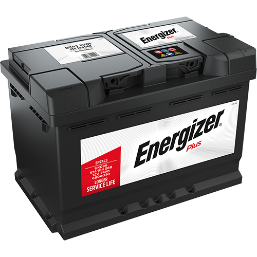Batterie  ENERGIZER  PLUS EP74L3  12 V 74 AH + 680 AMPS EN + DROITE