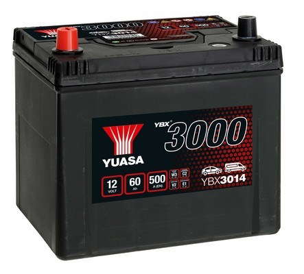 Batterie Yuasa YBX3014 conventionnelles standard 12 V 60 AH 500 AMPS L 231 l 173 H 225