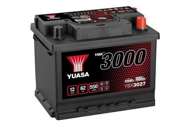 Batterie Yuasa YBX3027 conventionnelles standard 12 V 62 AH 550 AMPS L 242 l 175 H 190