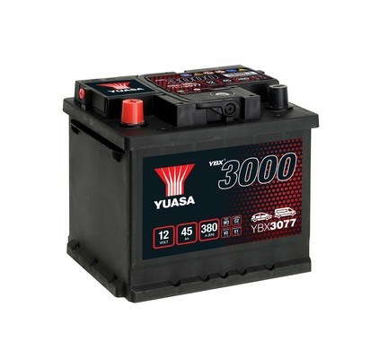 Batterie Yuasa YBX3077 conventionnelles standard 12 V 45 AH 380 AMPS L 207 l 175 H 190