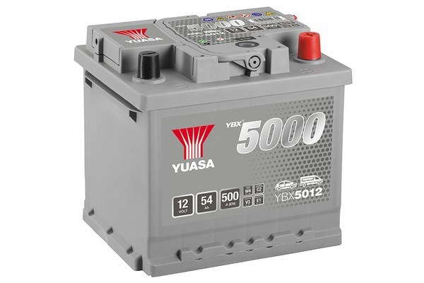 Batterie Yuasa YBX5012 conventionnelles Hautes performances 12 V 54 AH 500 AMPS L 207 l 175 H 190