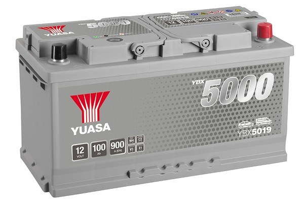 Batterie Yuasa YBX5019 conventionnelles Hautes performances 12 V 100 AH 900 AMPS L 353 l 175 H 190