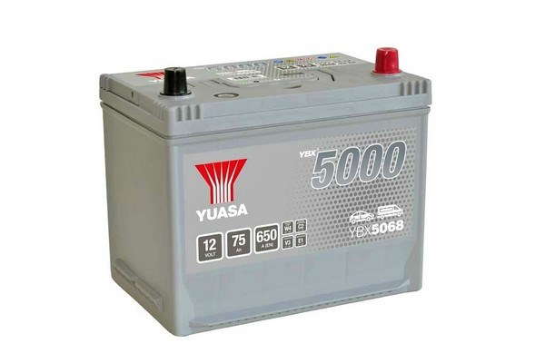 Batterie Yuasa  YBX5068 conventionnelles Hautes performances 12 V 75 AH 650 AMPS L 269 l 174 H 223