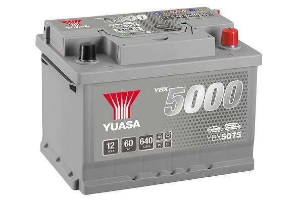 Batterie Yuasa YBX5075 conventionnelles Hautes performances 12 V 60 AH 640 AMPS L 243 l 175 H 175