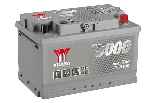 Batterie Yuasa YBX5100 conventionnelles Hautes performances 12 V 75 AH 710 AMPS L 278 l 175 H 175