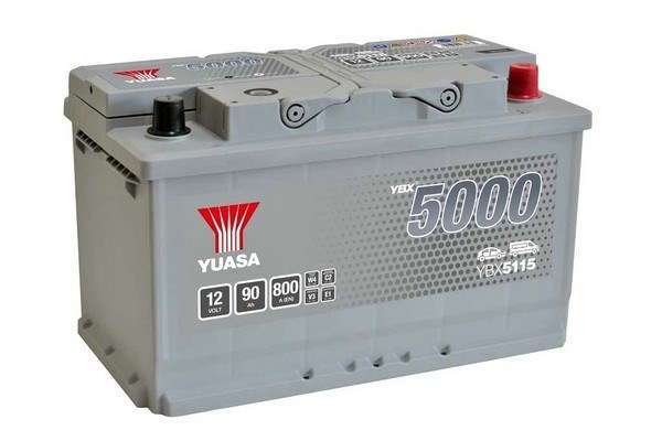 Batterie Yuasa YBX5115 conventionnelles Hautes performances 12 V 90 AH 800 AMPS L 315 l 175 H 190