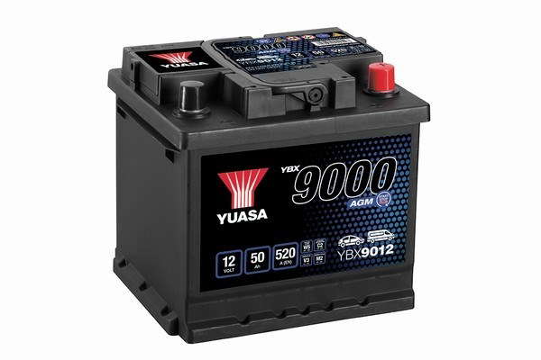 Batterie Yuasa YBX9012 AGM Start-Stop PLUS 12 V 50 AH 520 AMPS L 207 l 175 H 190