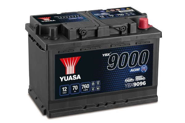 Batterie Yuasa YBX9096 AGM Start-Stop PLUS 12 V 70 AH 760 AMPS L 278 l 175 H 190