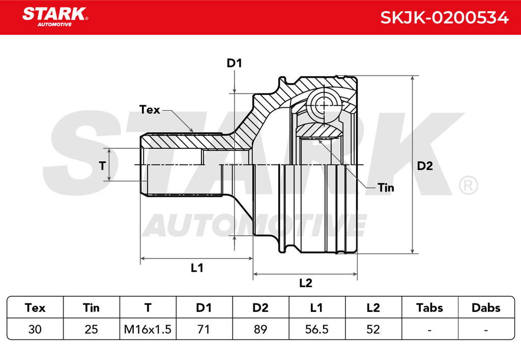 Kit de tête de cardan