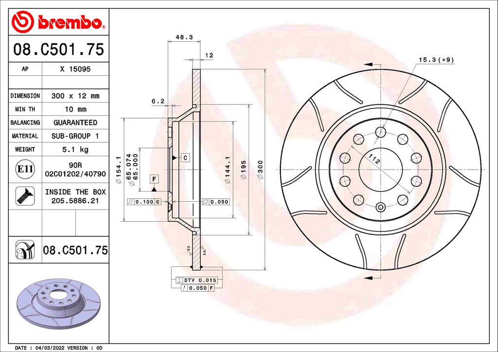 DISQUE BREMBO MAX