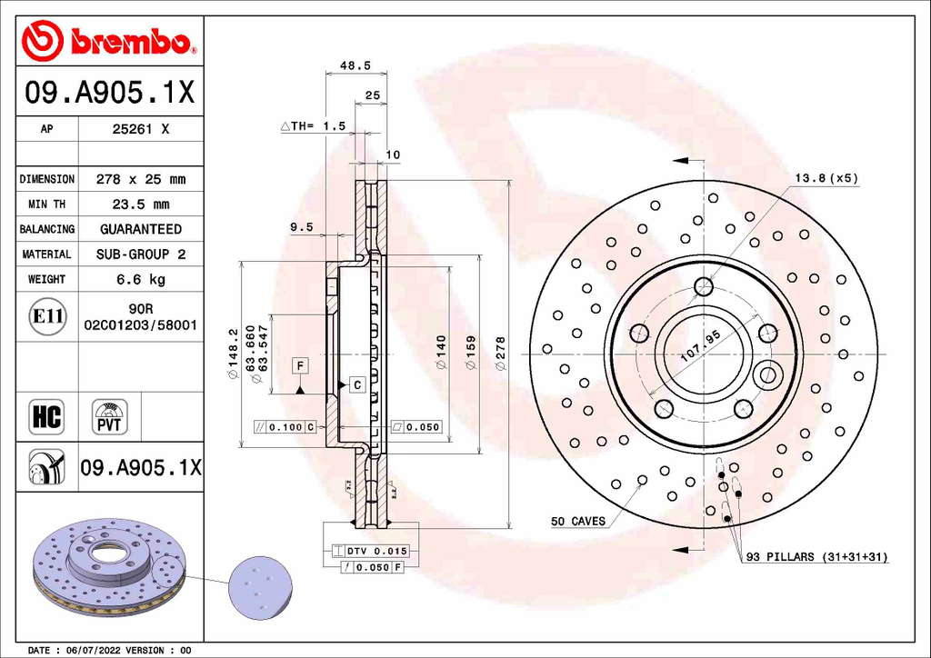 DISQUE BREMBO XTRA