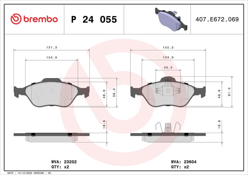 PLAQUETTES DE FREIN