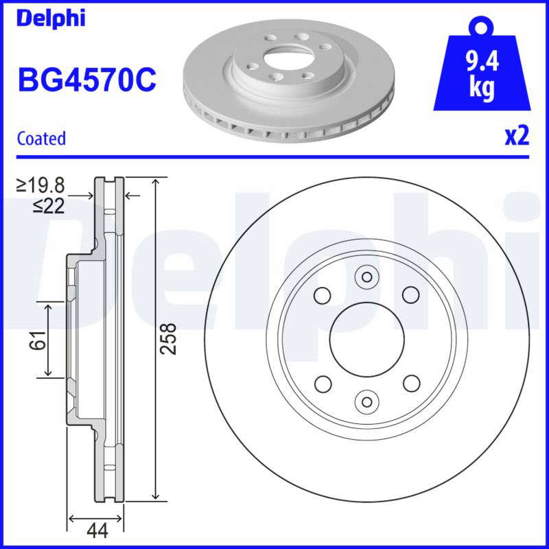 JEU DE 2 DISQUES DE FREIN PEINTS