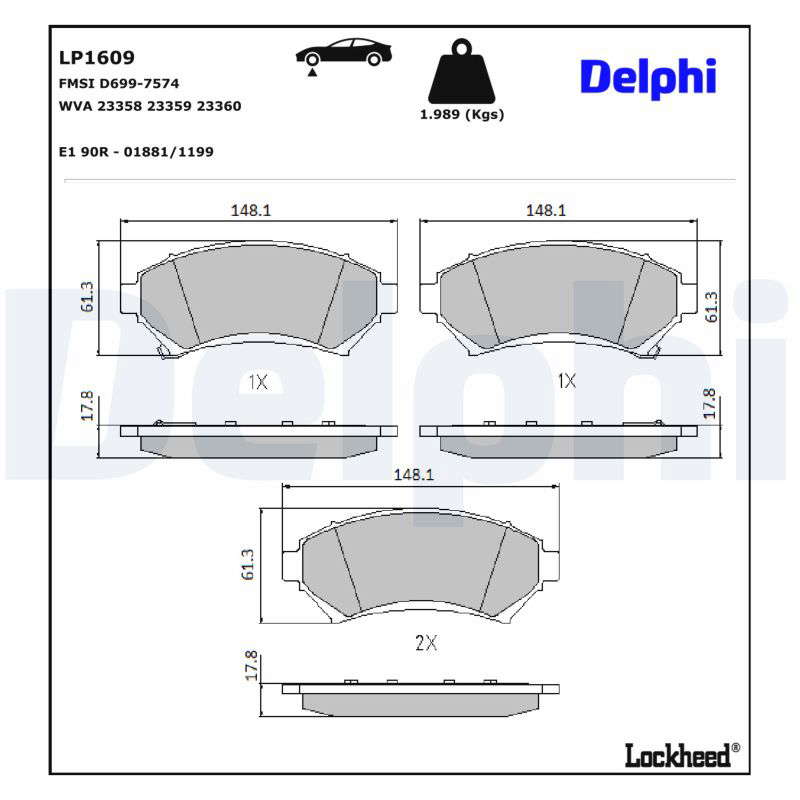 JEU DE PLAQUETTES DE FREIN